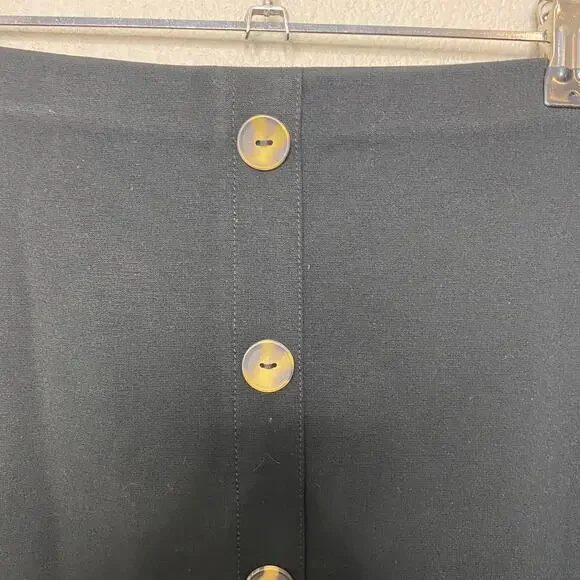 Sanctuary Black Button Front‎ Ponte Pencil Midi Skirt S - Picture 5 of 8